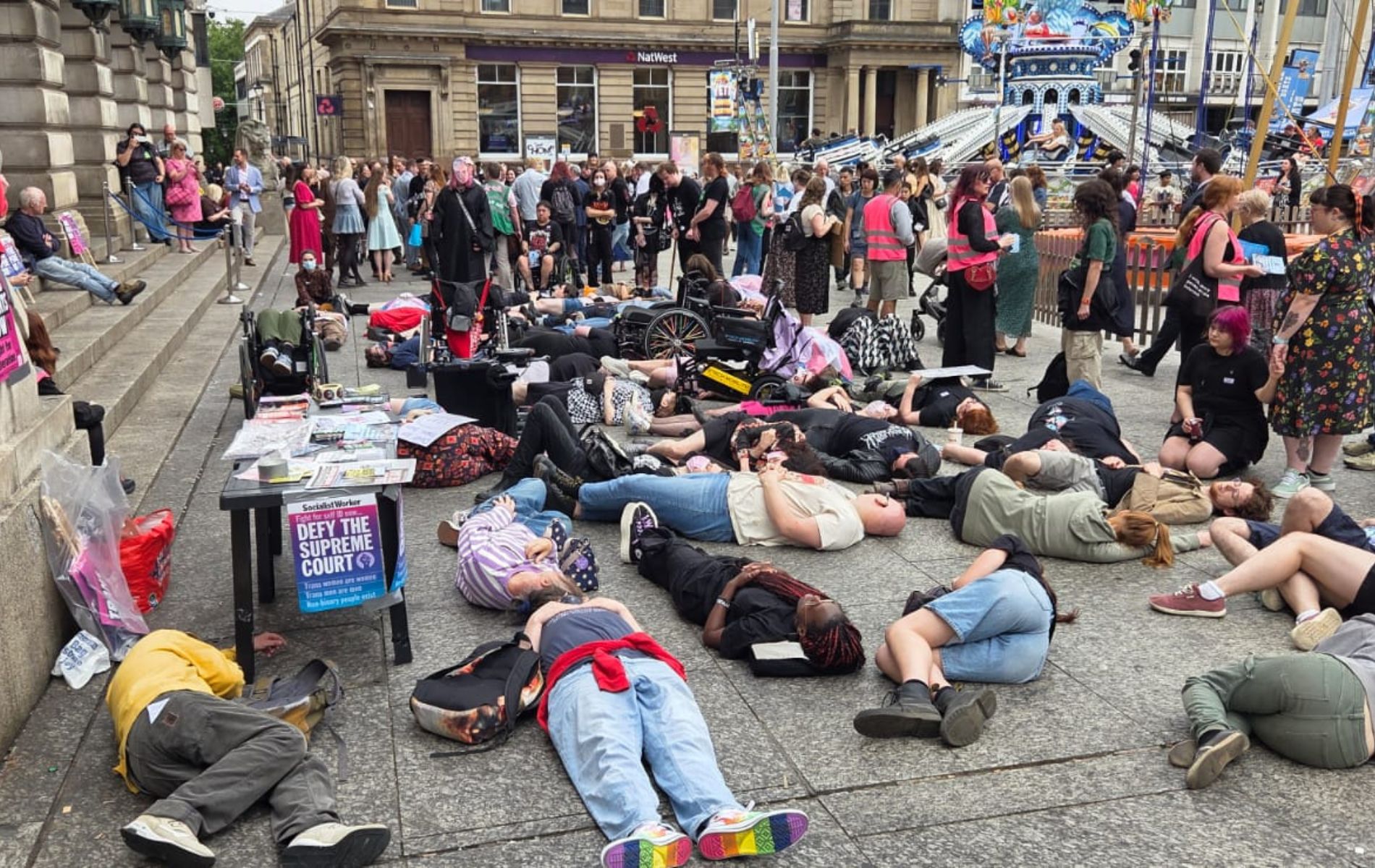 Nottingham Against Transphobia hold die-in in city centre: 'The reality we live'
