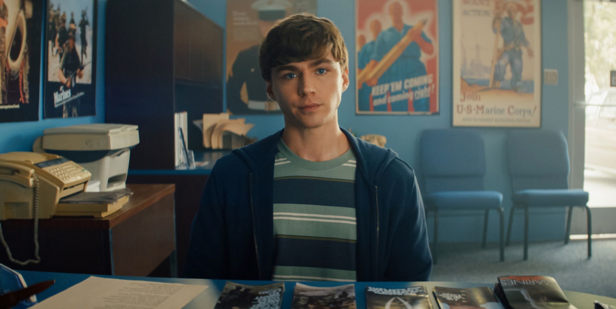 13 Reasons Why star Miles Heizer as Cameron in Boots