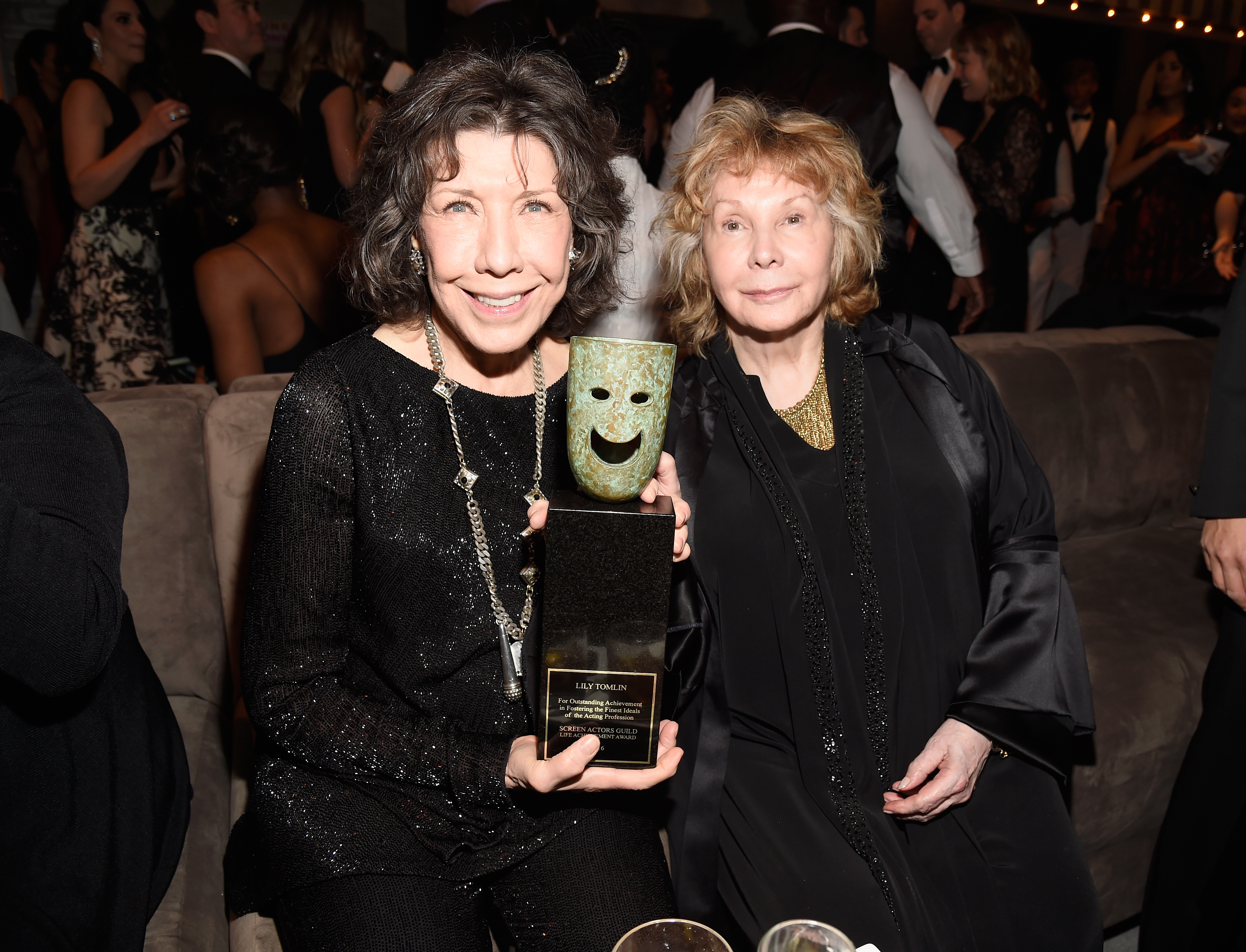 Actress Lily Tomlin (L) and writer Jane Wagner attend People And EIF