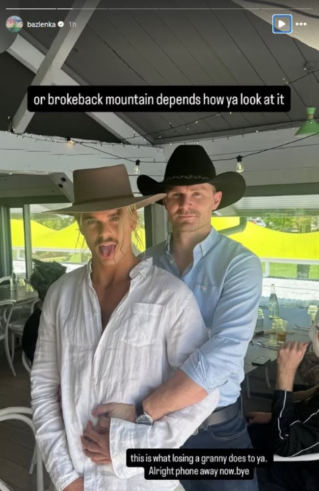 Bailey Smith and Patrick Dangerfield pose during Geelong