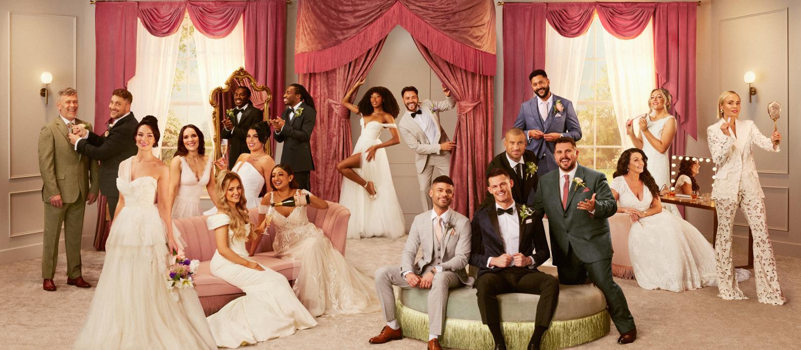 MAFS UK brides and grooms all in dresses and suits
