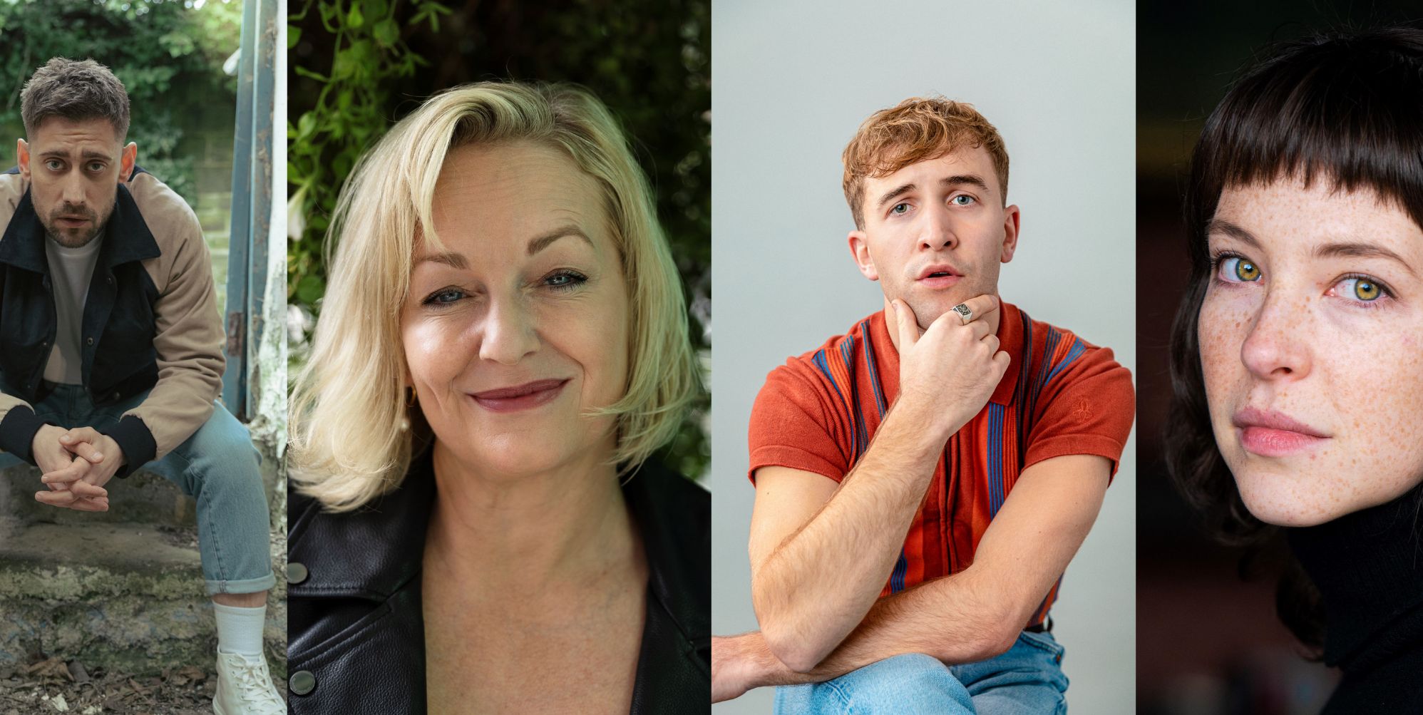 A collage of headshots featuring Michael Socha, Christine Tremarco, Callum Scott Howells, and Annes Elwy.