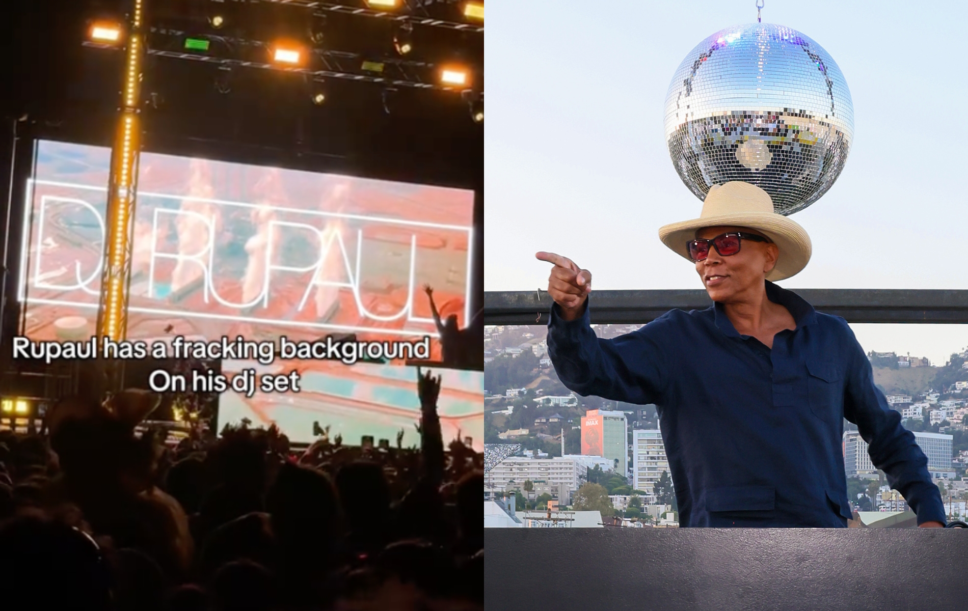 RuPaul labelled 'dystopian' for using images of fracking as DJ set background