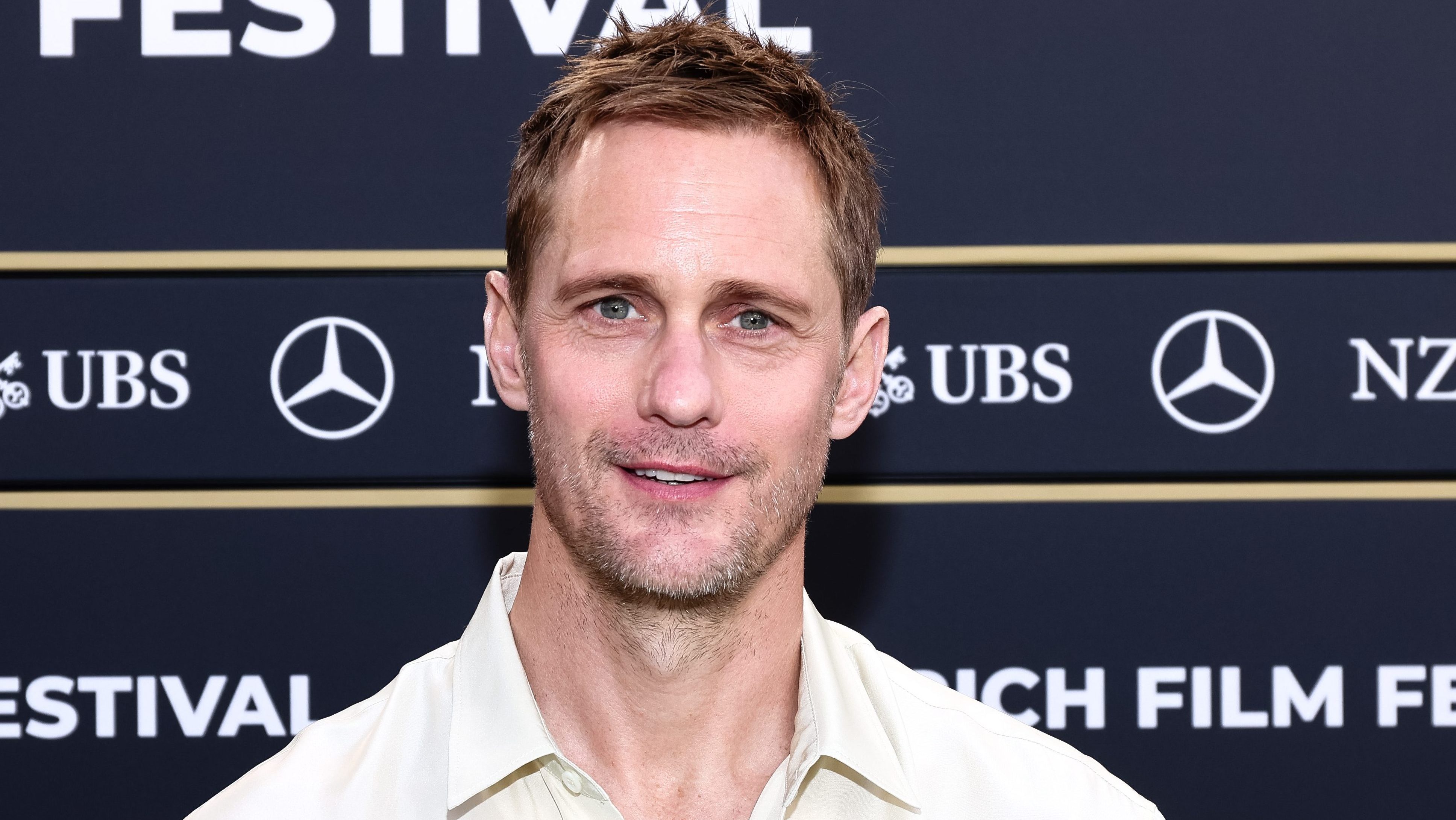 Pillion’s Alexander Skarsgård clarifies sexuality comments after confusion on press tour