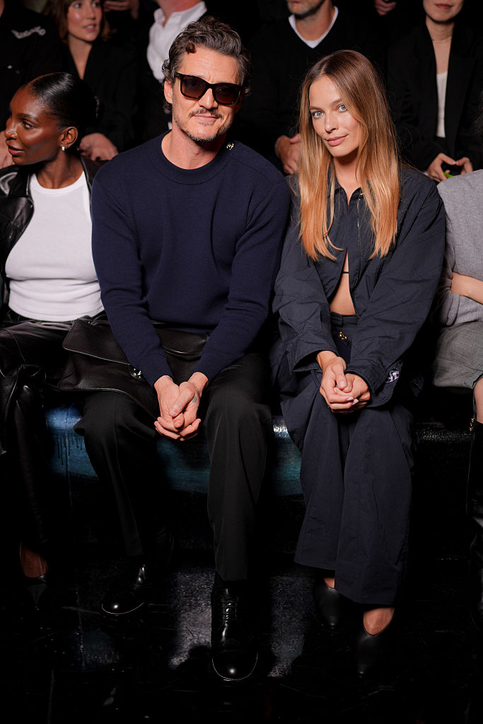Pedro Pascal and Margot Robbie at the Chanel Spring/Summer 2026 show in Paris.