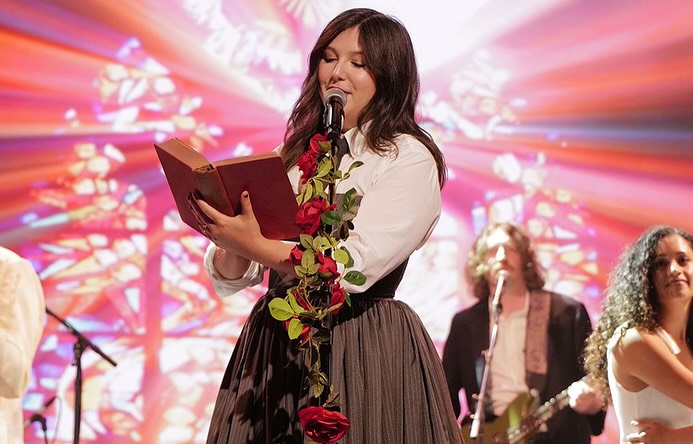 Lucy Dacus singing on Jimmy Kimmel Live!