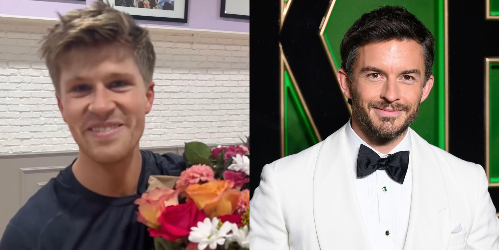 Jonathan Bailey gifts Robert Irwin with flowers after Wicked routine on Dancing With The Stars