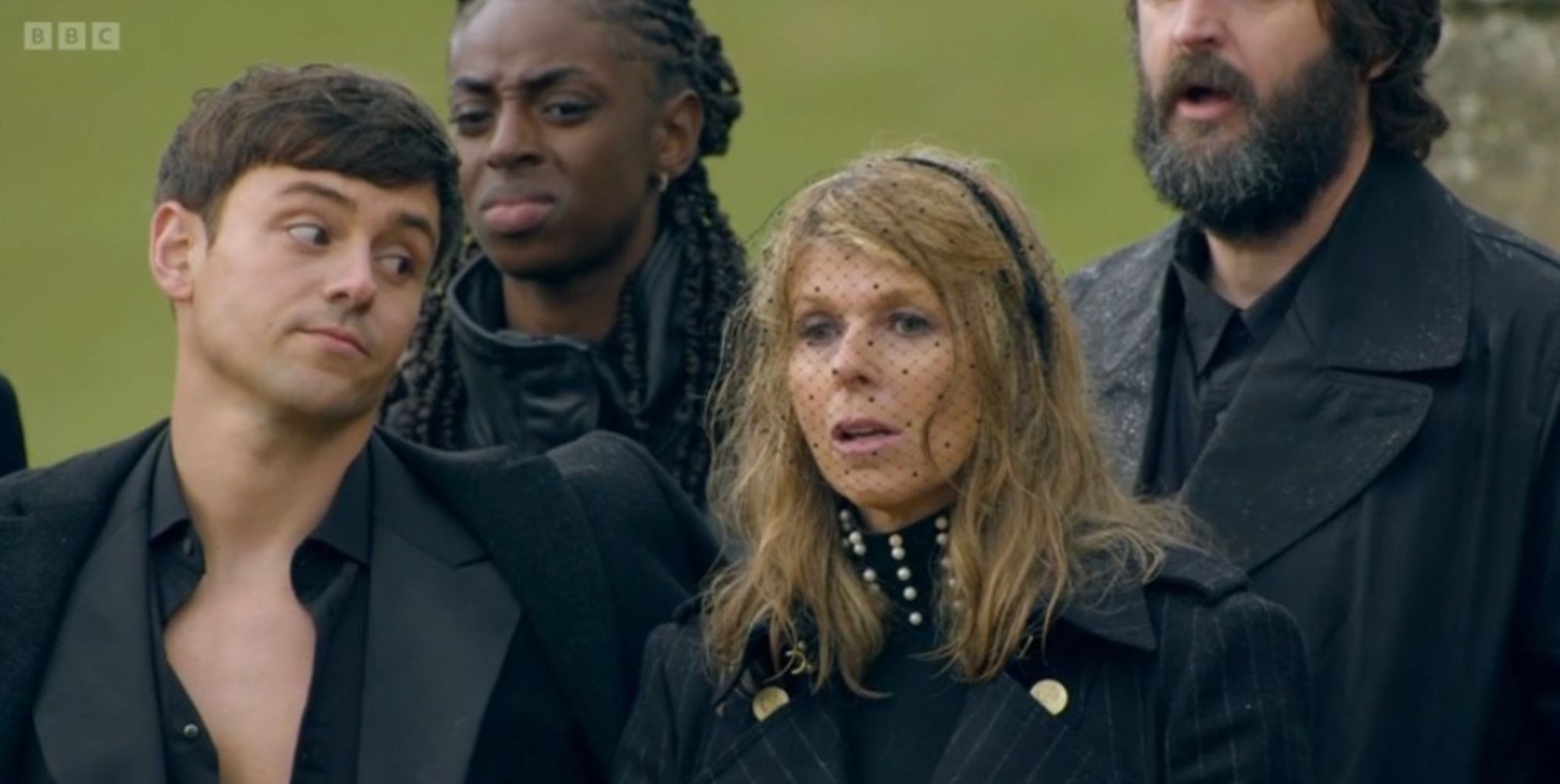 Tom Daley gives a shocked Kate Garaway side-eye on The Celebrity Traitors