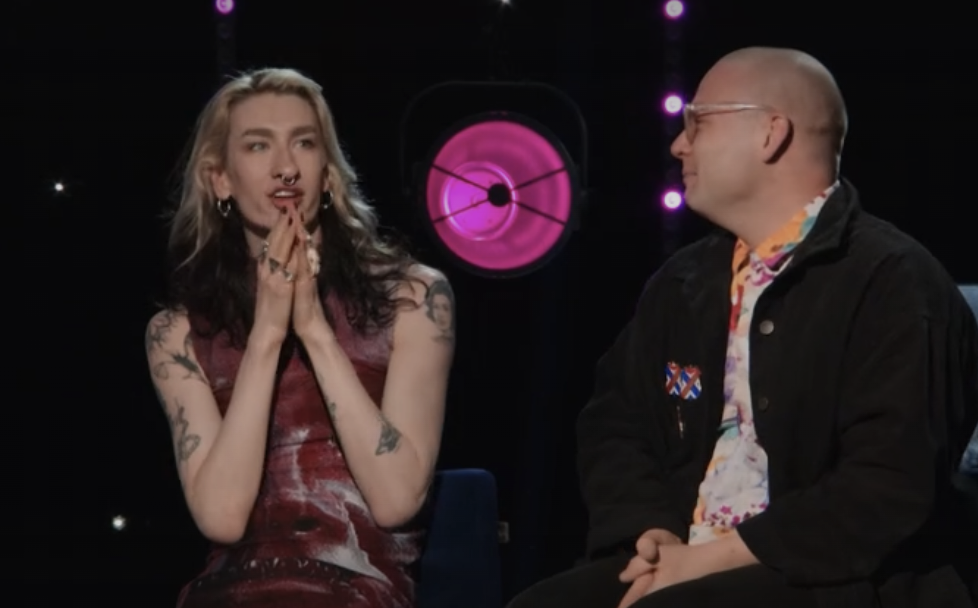 Ginger Johnson (R) with partner Ben (L) on RuPaul