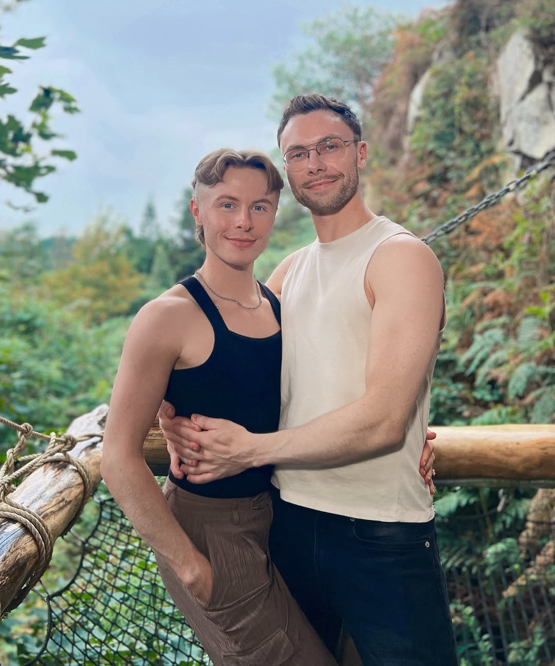 Joshua Cargill and boyfriend Johnson Orr posing together