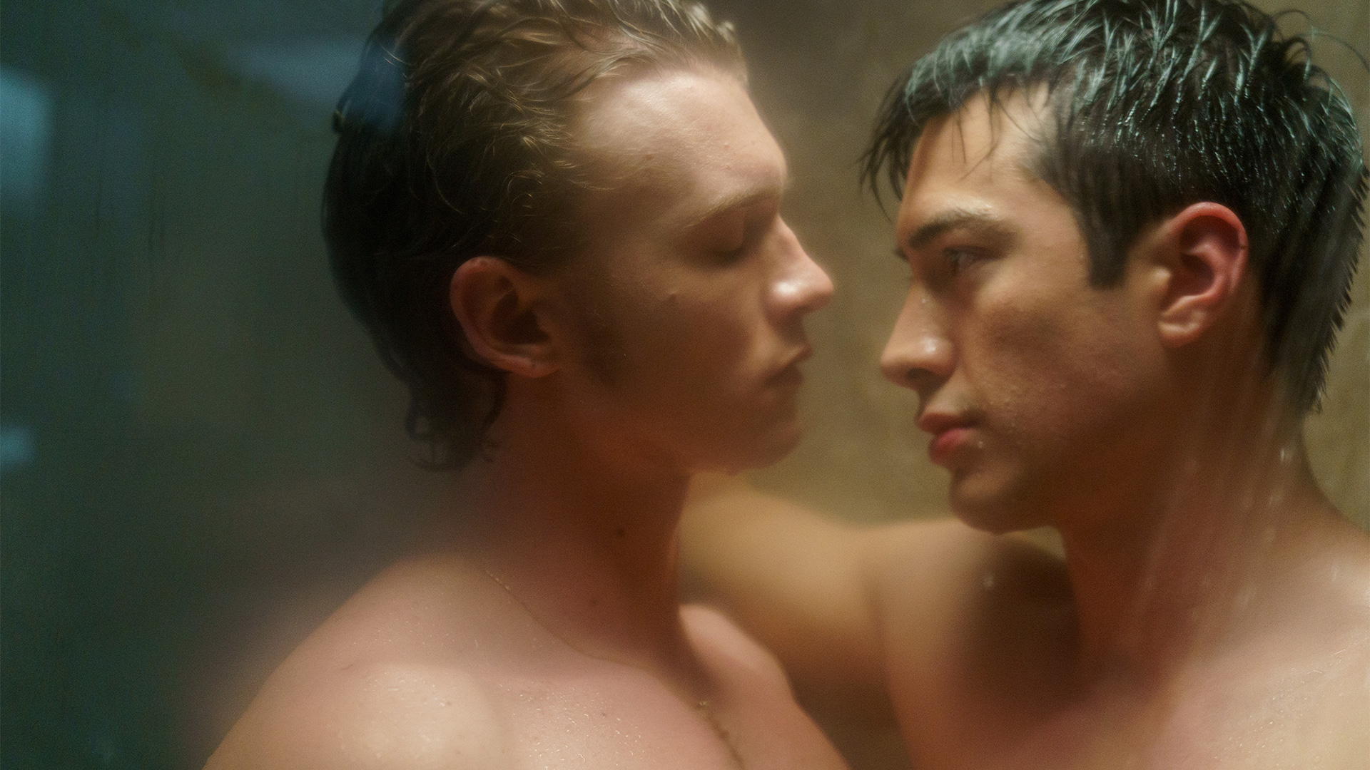 Ilya Rozanov (Connor Storrie) and Shane Hollander (Hudson Williams) naked together in the shower.