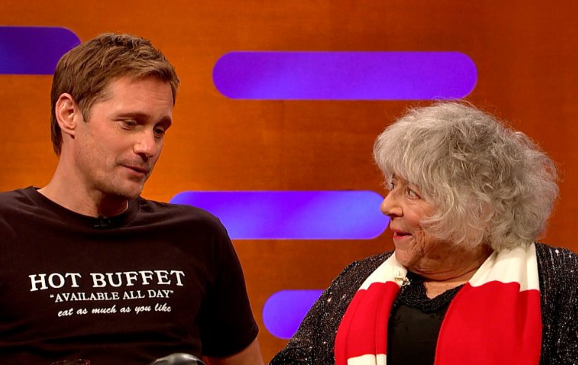 Alexander Skarsgård reveals hilariously NSFW reason he decided not to move in with Miriam Margolyes