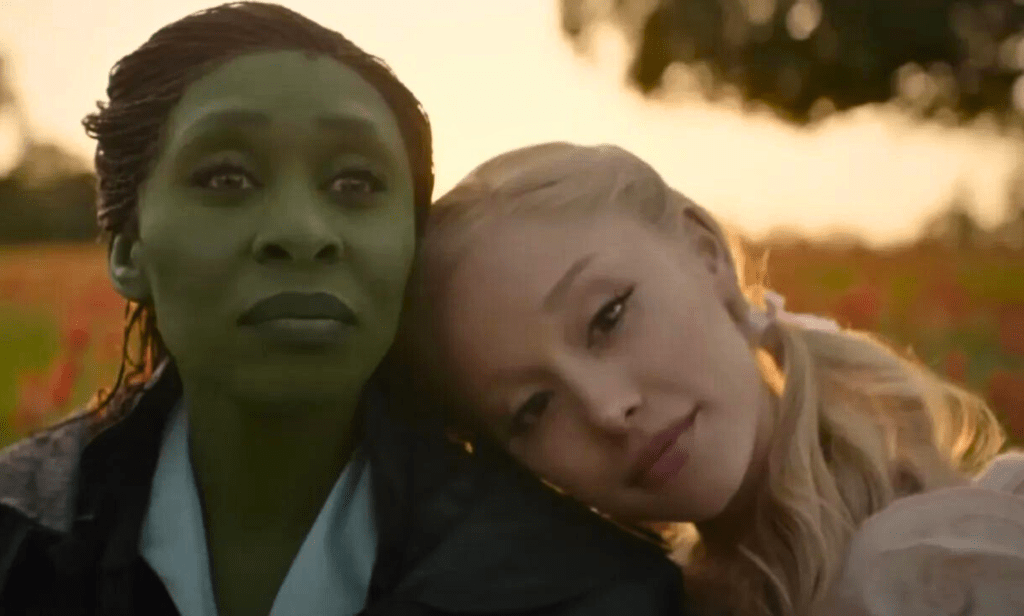 Cynthia Erivo and Ariana Grande as Elphaba and Glinda in Wicked.