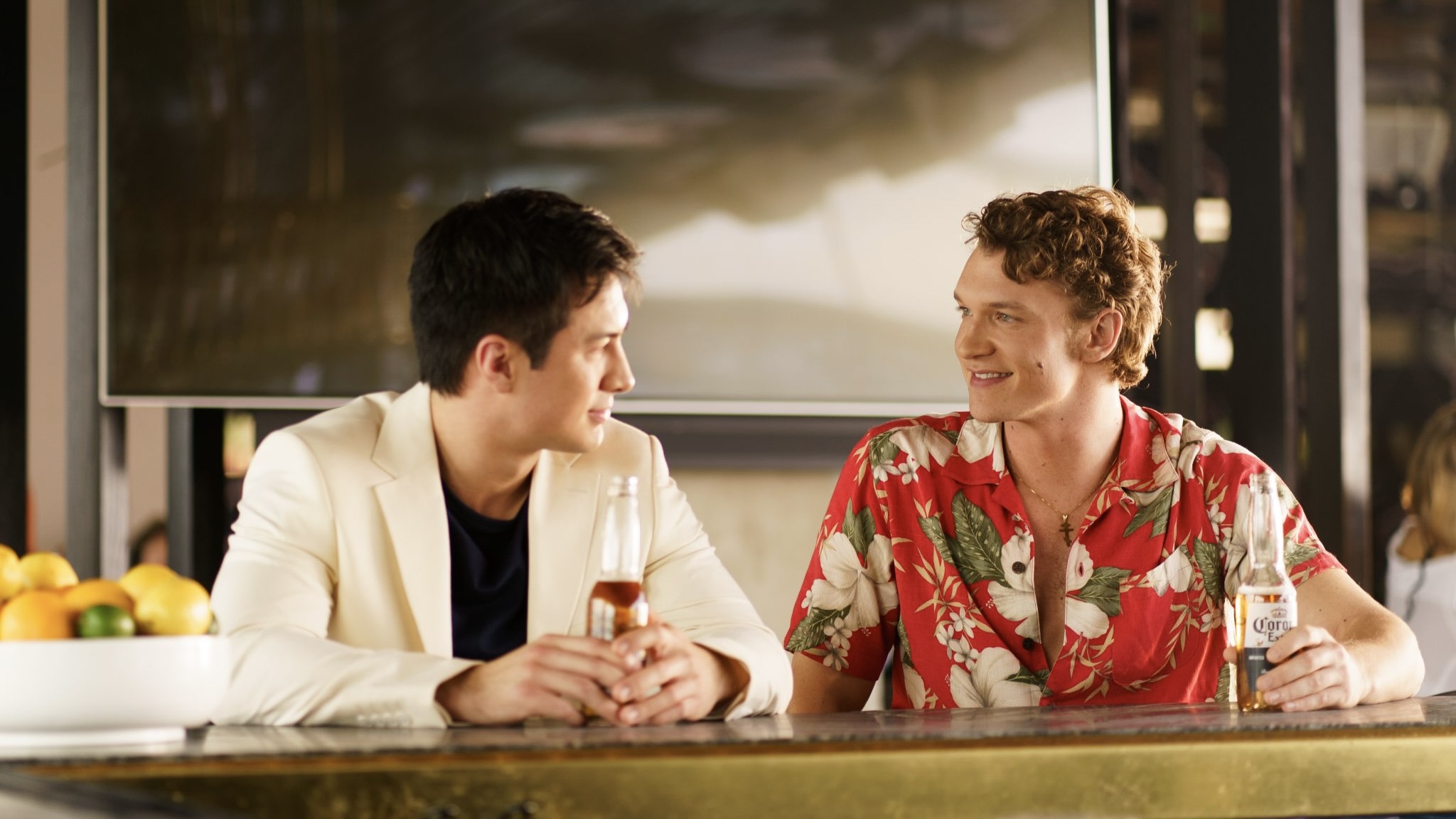 Hudson Williams and Connor Storrie in Heated Rivalry