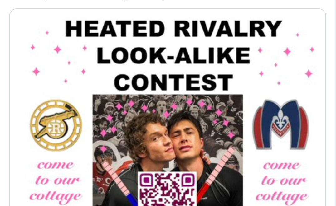 Upcoming Heated Rivalry lookalike contest is already sending fans feral: 'We're going boyfriend hunting'