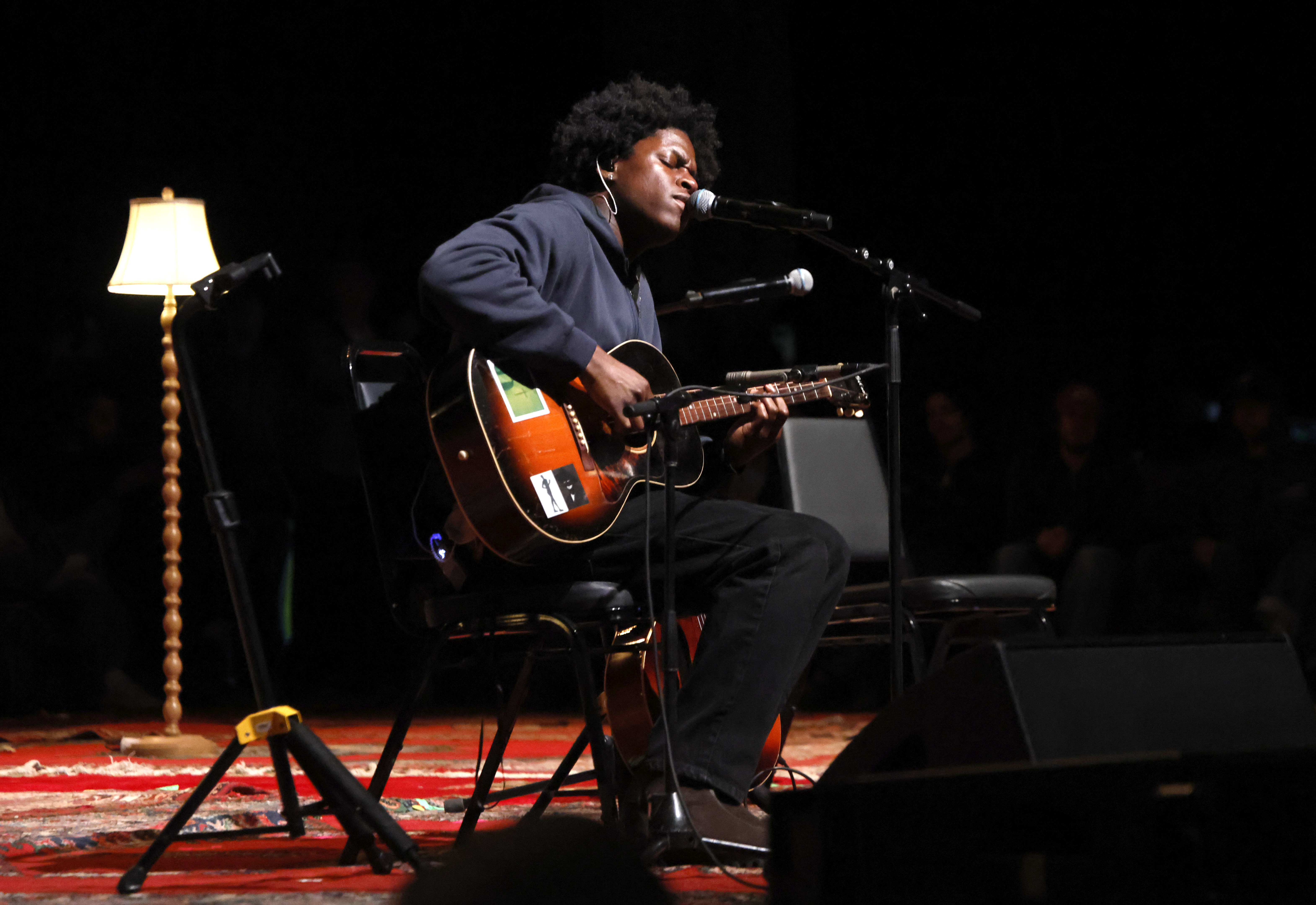 Daniel Caesar performs onstage during Artists For Aid at Shrine Auditorium