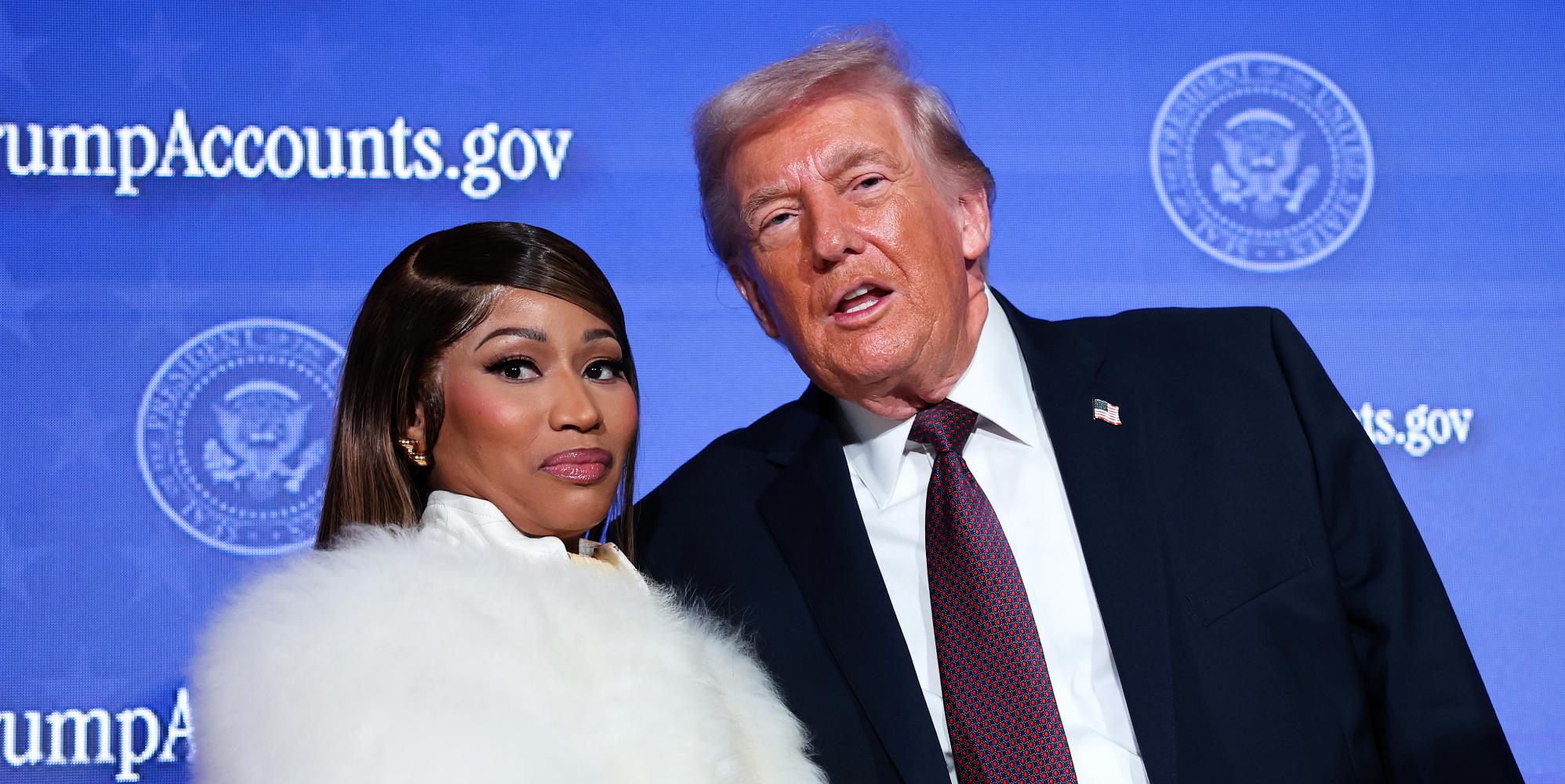 Trump praises Nicki Minaj's 'beautiful skin' in bizarre Black History Month speech