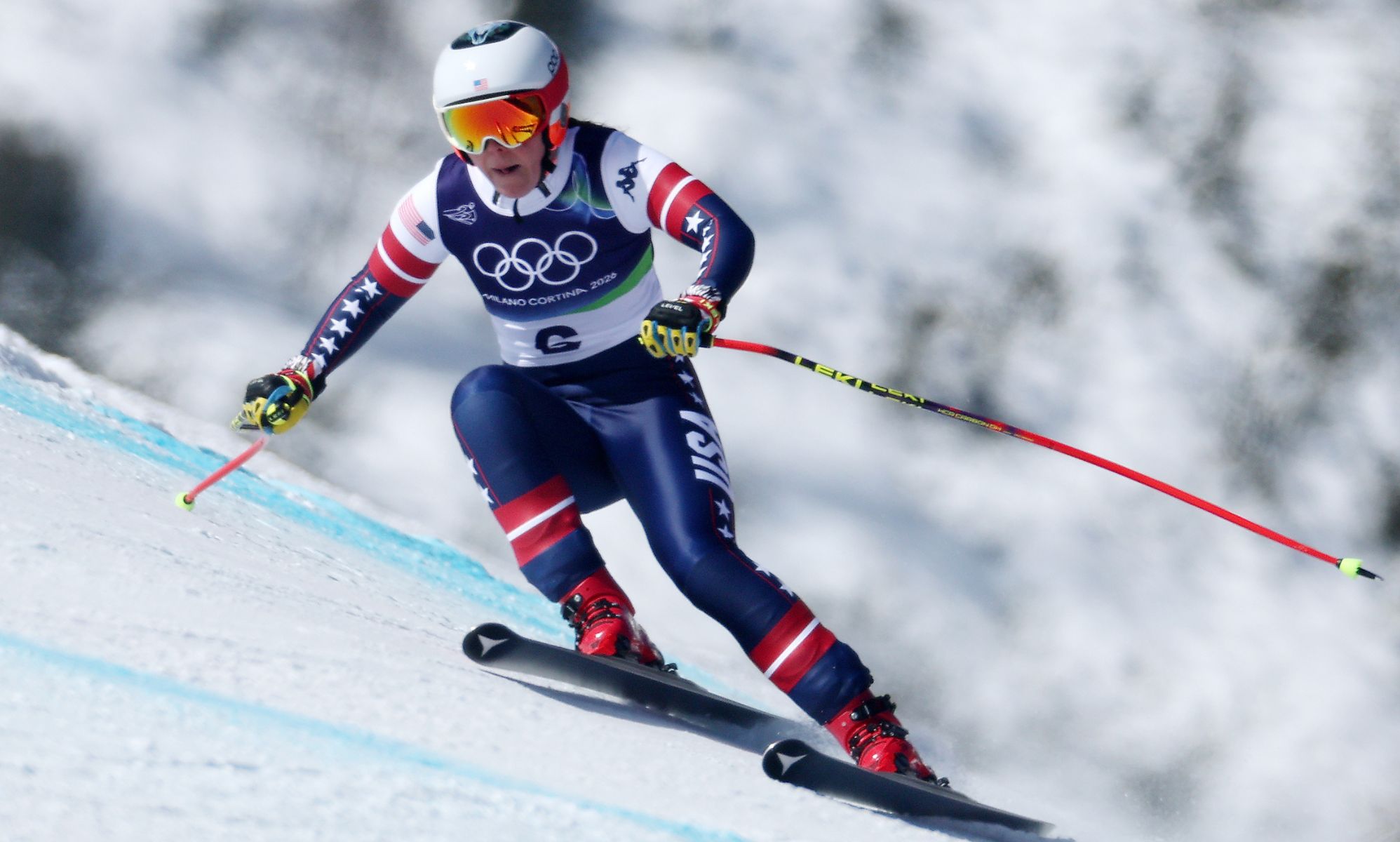 Breezy Johnson at the 2026 Winter Olympics. 