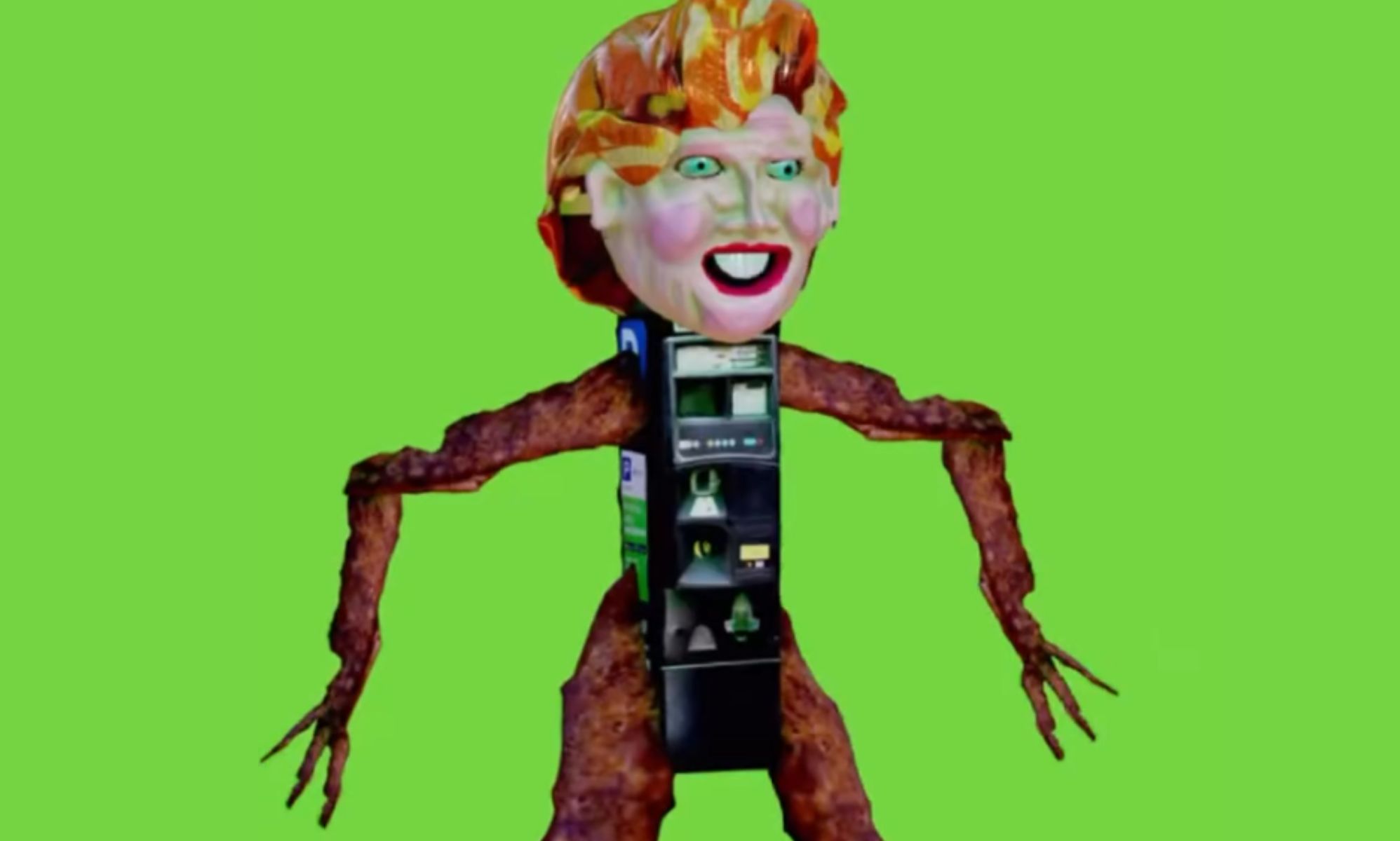 A 3D render of a monster resembling Cilla Black.
