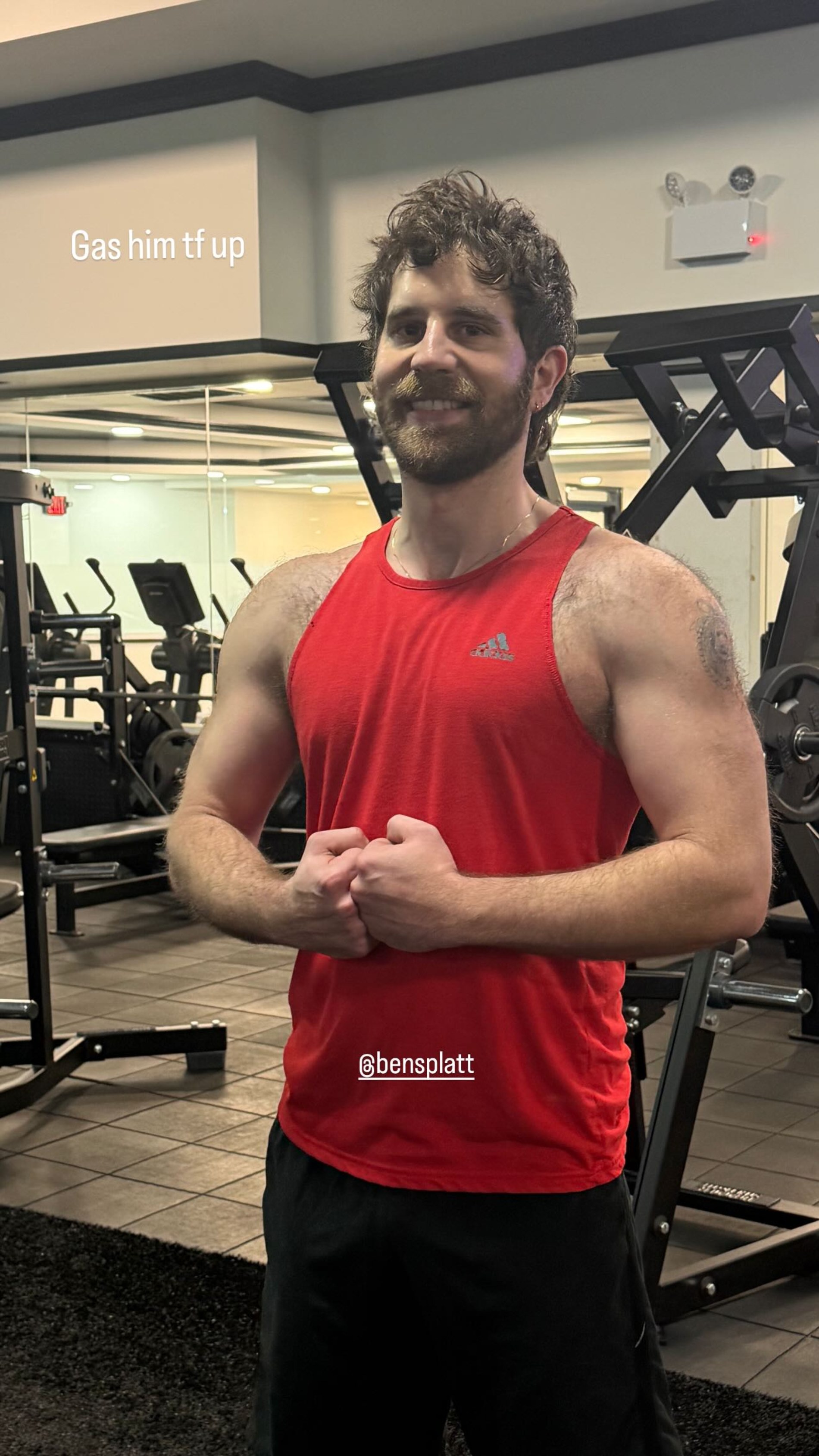 Ben Platt in the gym 